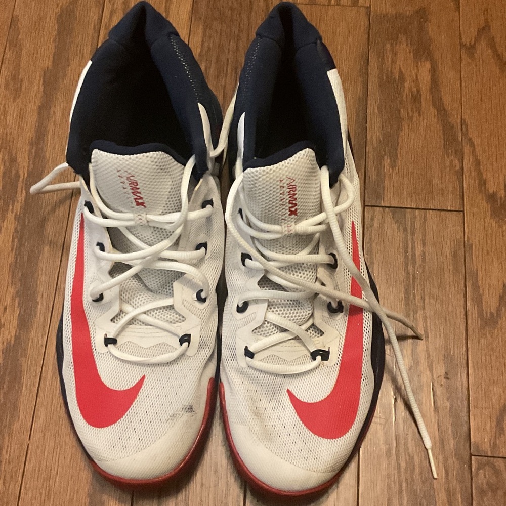 Nike Air Max White with Red and Blue Accents